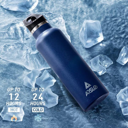 Stainless Steel Double Wall Water Bottles, Vacuum Insulated Bottle with Straw Lid, Insulated Water Bottle Keeps Water Cold for 24 Hours, Hot for 12 Hours, Hiking, Sports