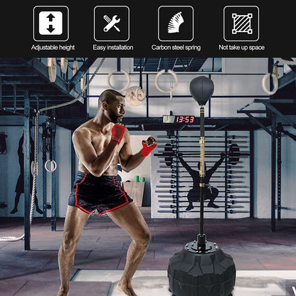 Boxing Fast Respond Speed Bar Heavy Duty Punching Equipment Adjustable Height from 57"~73" Boxing Skills Training Free Standing